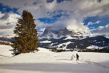 Escursione all'Alpe di Siusi con la neve