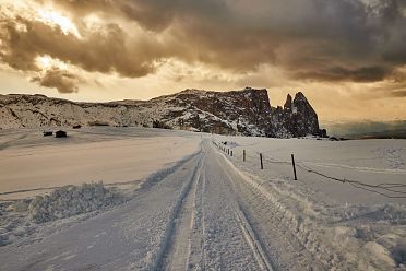 Escursione all'Alpe di Siusi con la neve