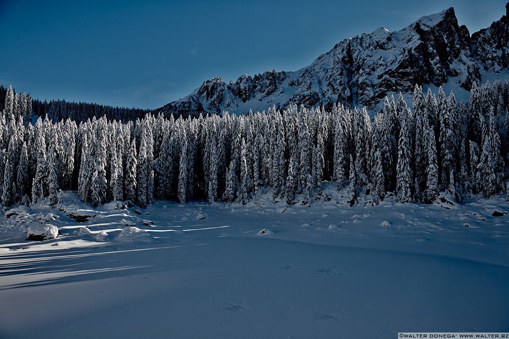 15 Lago di Carezza e passo Costalunga in mezzo alla neve