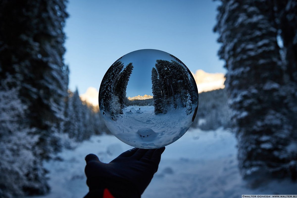  Passeggiata da Obereggen al lago di Carezza con la neve