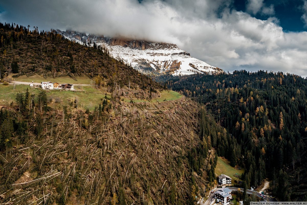 I boschi attorno al Lago di Carezza dopo la tempesta di vento dell'ottobre 2018