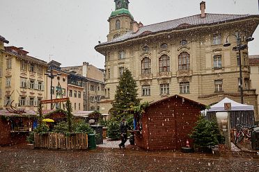 Prima neve di stagione a Bolzano città